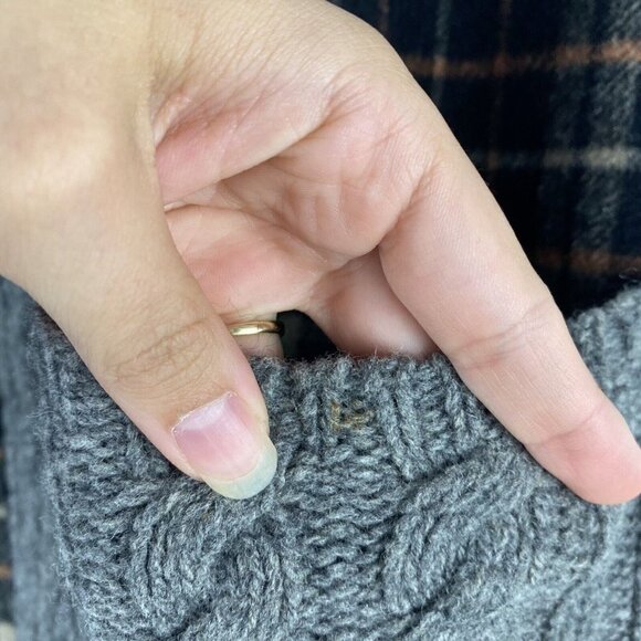 Anthropologie Moth Plaid Sweater Jacket Size S Wool Blend Zip Up Mixed Media - Picture 2 of 11